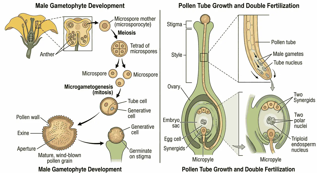 Male Gametophyte Development And Fertilization MCQs Class 12 