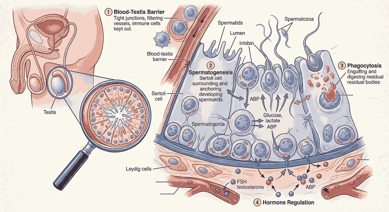 Sertoli Cells Location and Function MCQs With Answers for Class 12 Biology