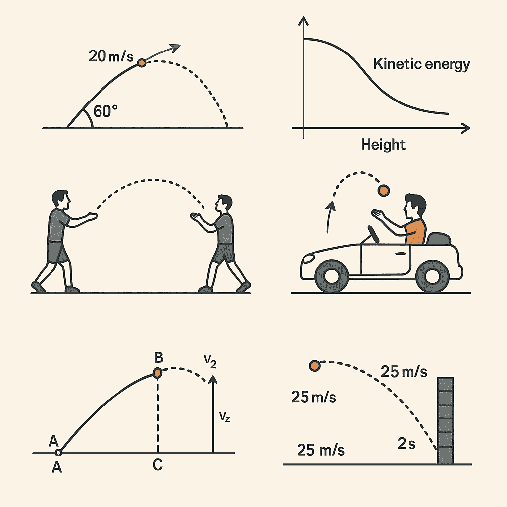 Projectile Motion Numerical MCQs: Fully Solved Questions for Competitive Exams