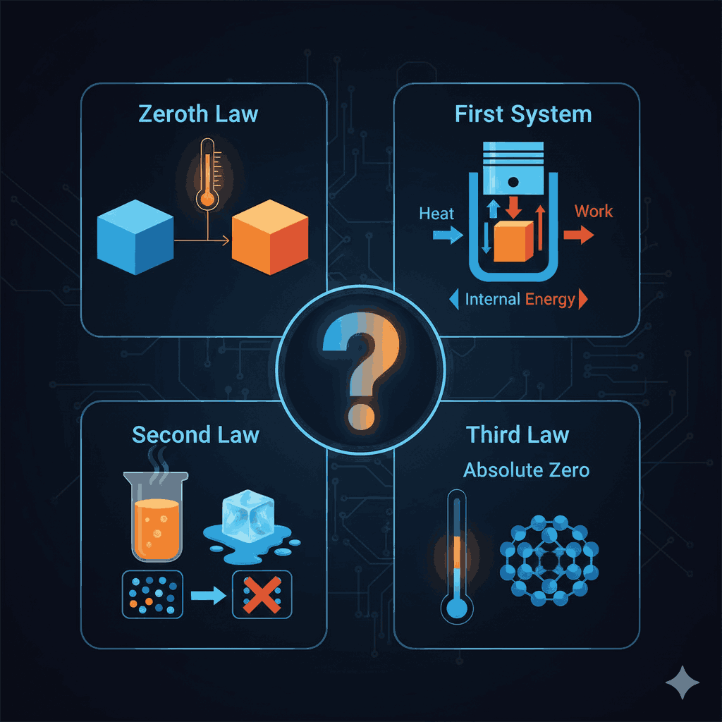 Master Thermodynamics Laws MCQs : Zeroth, First & Second Law Explained