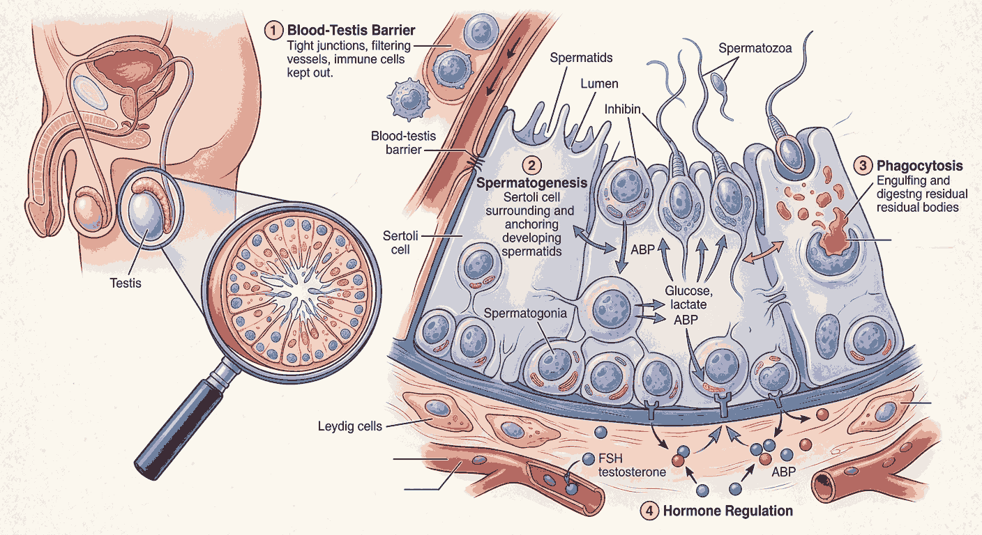 Master Sertoli Cells Location and Function MCQs With Answers for Class 12 Biology